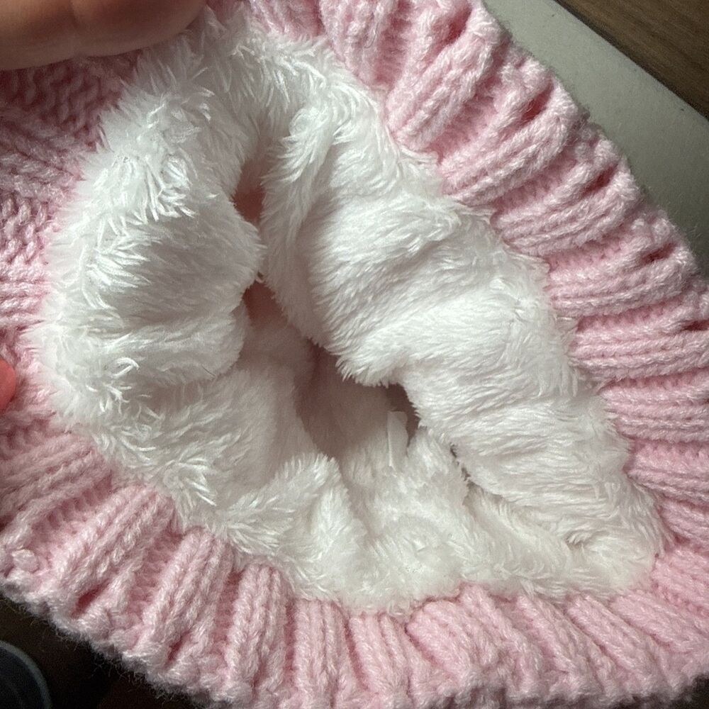 Pink Breast Cancer w/puff Beanie - Picture 2 of 5